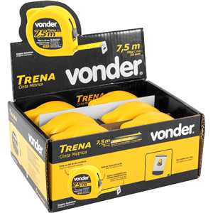 Trena curta de aço 7,5 m x 25 mm, caixa com 6, VONDER
