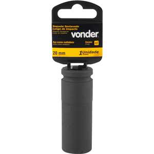 Soquete sextavado longo de impacto, 20 mm, encaixe de 1/2", VONDER