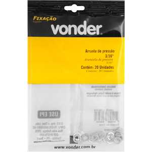 Arruela de pressão 3/16", zincada, cartela, VONDER