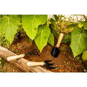 Conjunto para jardim com 3 peças, cabo em madeira, VONDER