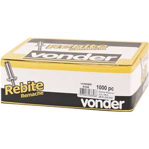 Rebite de repuxo 3,2 mm x 6,0 mm, pacote com 100 peças VONDER