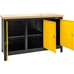 Bancada fechada com tampo de madeira e 3 portas, 1.500 mm x 920 mm x 600 mm VONDER