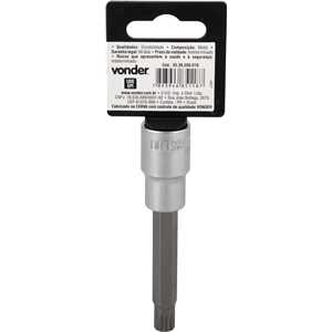 Soquete multidentado, longo, com encaixe de 1/2", M10, VONDER