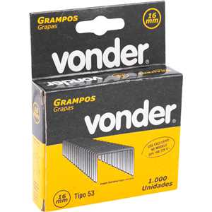 Grampo 16 mm, para grampeador GPE 168, caixa com 1.000, VONDER