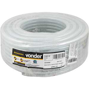 Mangueira PVC cristal trançada, VPT, 250 libras,  3/8" VONDER