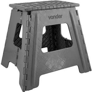 Banqueta plástica dobrável, cinza, altura 360 mm, VONDER