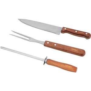 Jogo de utensílios para churrasco, em aço inox, com 4 peças, VONDER