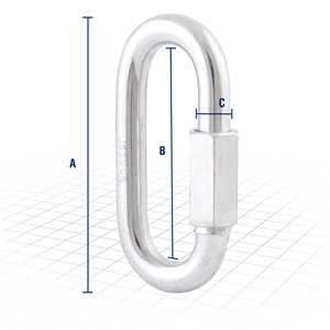 Mosquetão reto com rosca, 3/8", VONDER