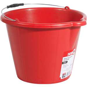 Balde de plástico extraforte, 12 litros, vermelho, NOVE54