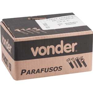 Parafuso francês zincado, 1/4" x 1", com porca, VONDER