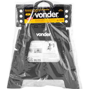 Banqueta plástica dobrável, preta, altura 360 mm, VONDER
