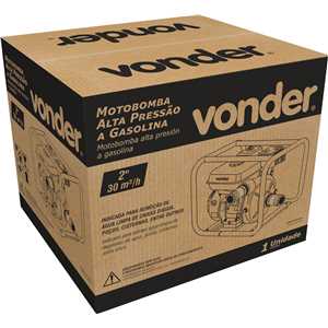 Motobomba a gasolina 2", alta pressão, motor 4 tempos, VONDER