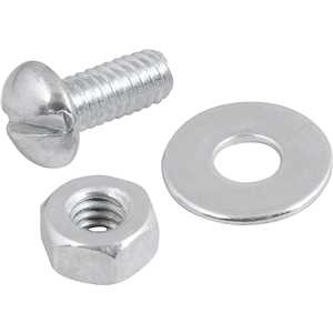 Parafuso máquina zincado cabeça redonda, 1/4" x 5/8", com porca e arruela lisa, VONDER