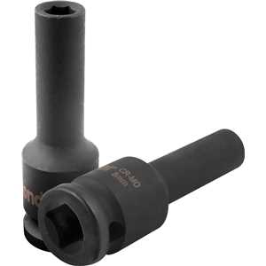 Soquete sextavado longo de impacto, 8 mm, encaixe de 1/2", VONDER