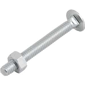 Parafuso francês zincado, 1/4" x 2.1/4", com porca, VONDER