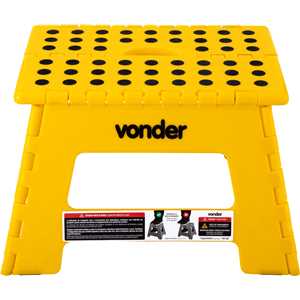 Banqueta plástica dobrável, amarela, altura 220 mm, VONDER