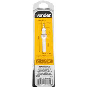 Fresa com dentes de metal duro, para cabeça cônica, 8,0 mm VONDER