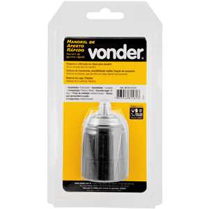 Mandril de aperto rápido, 2,0 mm - 13,0 mm, 1/2" x 20 fios, com trava, VONDER