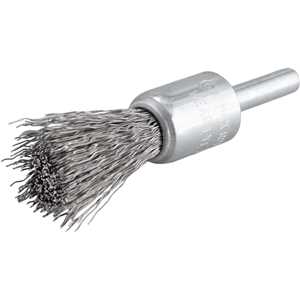Escova pincel 16 mm, aço inox, cerdas onduladas, haste 1/4", VONDER