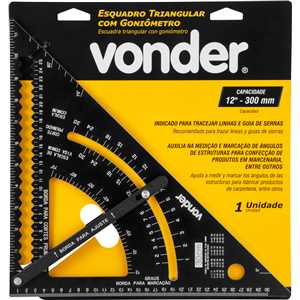 Esquadro triangular com goniômetro, VONDER