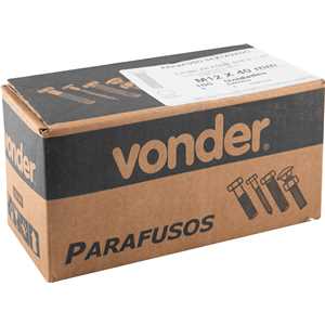 Parafuso sextavado zincado 12 mm x 40 mm, MA, rosca total, VONDER
