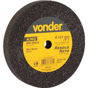 Rebolo reto, 5" x 5/8", grosso, VONDER