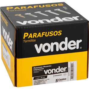 Parafuso madeira chipboard, cabeça flangeada, fenda cruzada/phillips, 4,0 mm x 40 mm, VONDER