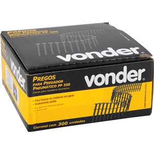 Prego coil ardox, 2,1 mm x 50 mm, polido, carretel com 300 unidades, para o pregador PP 550, VONDER