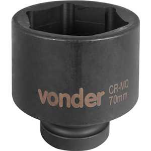 Soquete sextavado de impacto, encaixe de 1" x 70,0 mm, VONDER