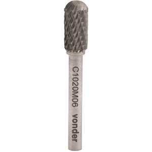 Lima rotativa abaulada, 10,0 mm x 20,0 mm, com haste 6,0 mm, VONDER