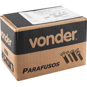 Parafuso sextavado 8.8 (GRAU 5), 1/2" x 1", rosca total, UNC, VONDER