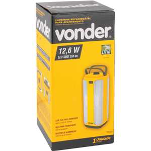 Lanterna recarregável para acampamento, bateria de lítio, LED SMD, VONDER