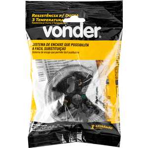 Resistência para ducha 3 temperaturas, 4.400 W, 220 V~, branca, VONDER