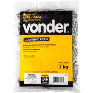 Grampo para cerca 1" x 9 BWG (19 x 11 (JP x LPP)), polido, VONDER
