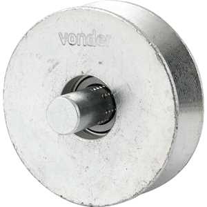 Roldana para portão 2.1/2", tipo V, aço zincado, com rolamento e pino, VONDER