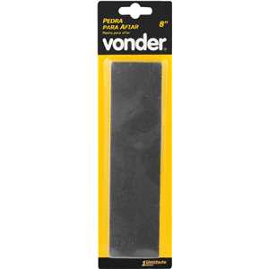 Pedra para afiar, dupla face, 8", retangular, em blister, VONDER