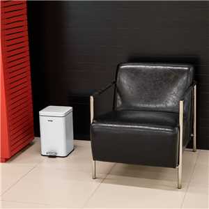 Lixeira retangular, 12 litros, inox, branca, VONDER