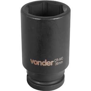 Soquete sextavado longo de impacto, 36 mm, encaixe de 3/4", VONDER