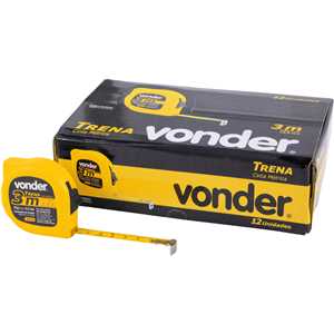 Trena curta de aço 3 m x 12,5 mm, caixa com 12, VONDER