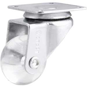 Rodízio giratório leve 1.3/8", de poliuretano, transparente, VONDER