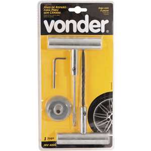 Aplicador/preparador para reparos de pneus, jogo com 6 peças, JRV 4000, VONDER