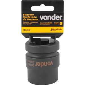 Soquete sextavado de impacto, encaixe de 1" x 30,0 mm, VONDER