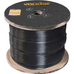 Cabo de aço plastificado preto, alma de fibra, 3,18 mm - 1/8", 6 x 7, VONDER