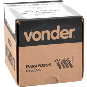 Parafuso sextavado zincado, 5 mm x 16 mm, MA, VONDER