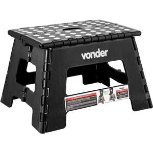Banqueta plástica dobrável, preta, altura 220 mm, VONDER