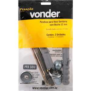 Conjunto de fixação para vaso sanitário, 12 mm, latonado, VONDER