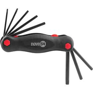 Jogo de chaves hexalobular, T9 a T40, com suporte plástico, 8 peças, NOVE54