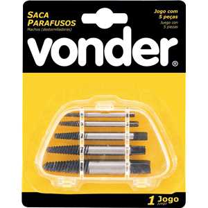 Jogo de saca-parafusos, com 5 peças, VONDER