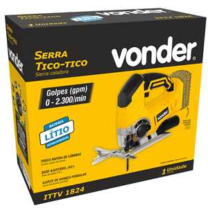 Serra tico-tico, bateria intercambiável de 18 V, sem bateria e sem carregador, ITTV 1824, VONDER