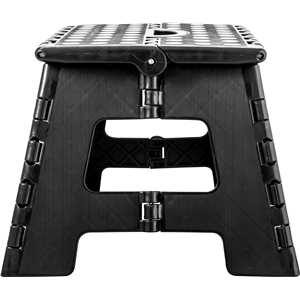 Banqueta plástica dobrável, preta, altura 220 mm, VONDER
